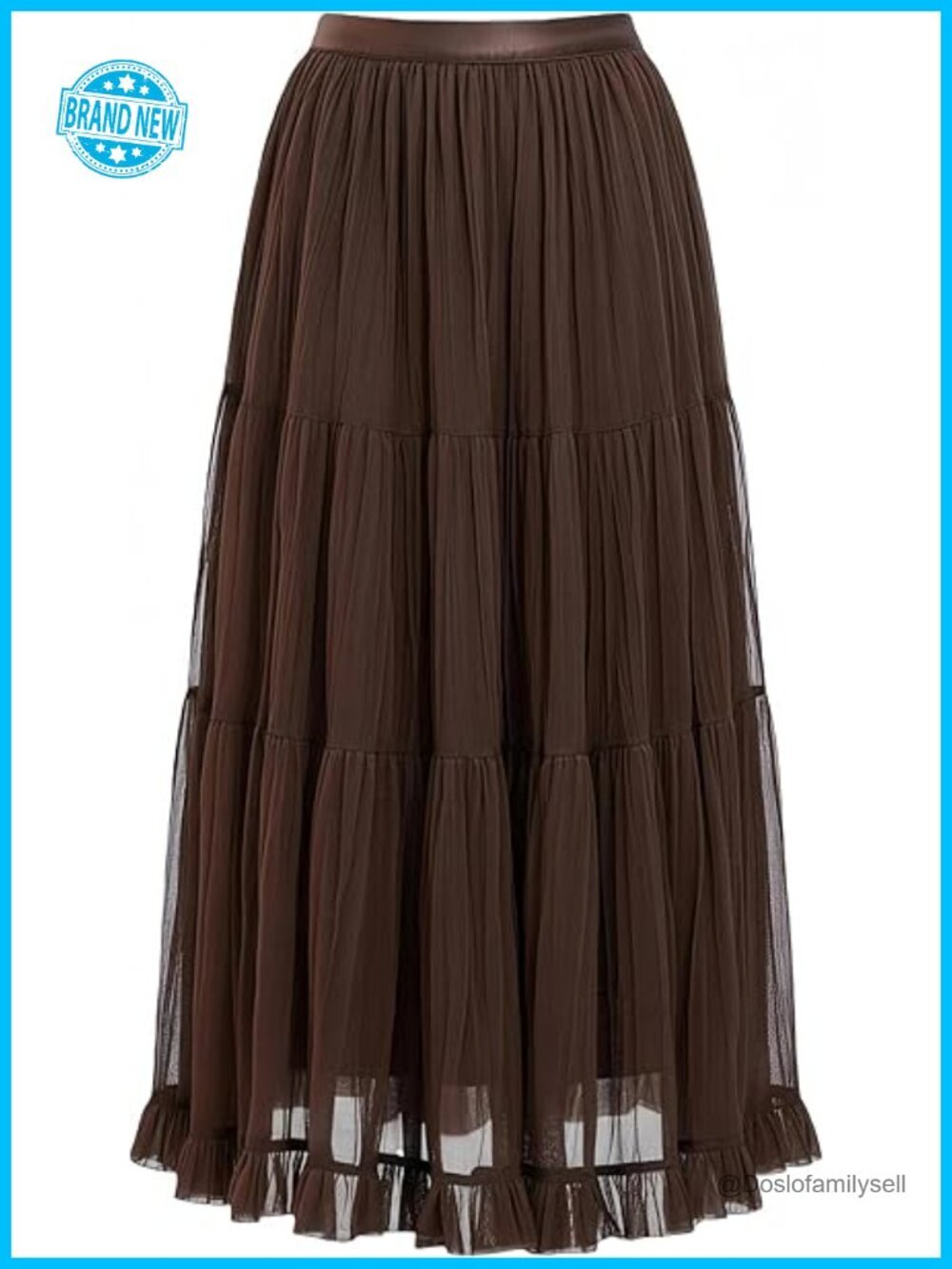 Tulle Maxi Skirt for Women with Lining Elastic High Waisted A-Line Long Skirt